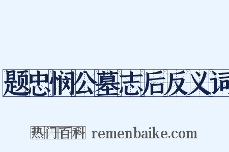 题忠悯公墓志后反义词是什么意思的图片